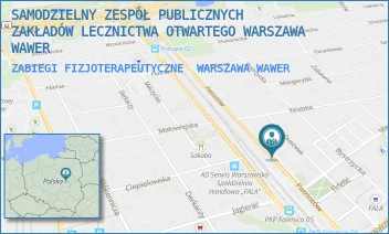 ZABIEGI FIZJOTERAPEUTYCZNE - SAMODZIELNY ZESPÓŁ PUBLICZNYCH ZAKŁADÓW LECZNICTWA OTWARTEGO WARSZAWA WAWER - PATRIOTÓW 46/48,  WARSZAWA WAWER