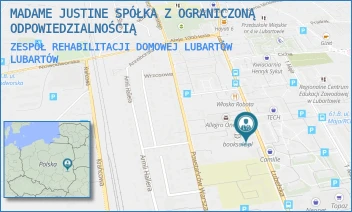 ZESPÓŁ REHABILITACJI DOMOWEJ LUBARTÓW - MADAME JUSTINE SPÓŁKA Z OGRANICZONĄ ODPOWIEDZIALNOŚCIĄ - LUBELSKA 56B,  LUBARTÓW