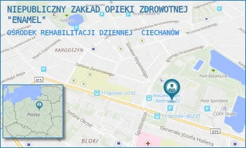 OŚRODEK REHABILITACJI DZIENNEJ - NIEPUBLICZNY ZAKŁAD OPIEKI ZDROWOTNEJ "ENAMEL" - 17 STYCZNIA 60A,  CIECHANÓW