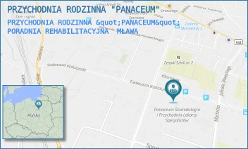 PRZYCHODNIA RODZINNA "PANACEUM" PORADNIA REHABILITACYJNA - PRZYCHODNIA RODZINNA "PANACEUM" - KOŚCIUSZKI 27,  MŁAWA
