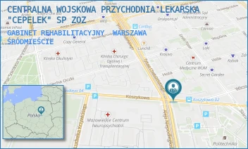 GABINET REHABILITACYJNY - CENTRALNA WOJSKOWA PRZYCHODNIA LEKARSKA "CEPELEK" SP ZOZ - KOSZYKOWA 78,  WARSZAWA ŚRÓDMIEŚCIE