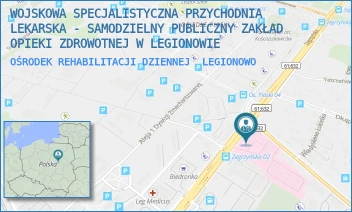 OŚRODEK REHABILITACJI DZIENNEJ - WOJSKOWA SPECJALISTYCZNA PRZYCHODNIA LEKARSKA - SAMODZIELNY PUBLICZNY ZAKŁAD OPIEKI ZDROWOTNEJ W LEGIONOWIE - ZEGRZYŃSKA 8,  LEGIONOWO