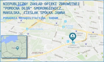 PORADNIA REHABILITACYJNA - NIEPUBLICZNY ZAKŁAD OPIEKI ZDROWOTNEJ "POMOCNA DŁOŃ" SMORONGIEWICZ, MAKULSKA, CIEŚLAK SPÓŁKA JAWNA - GŁÓWNA 12,  RADOM