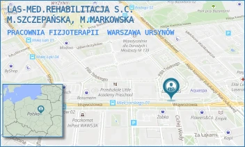 PRACOWNIA FIZJOTERAPII - LAS-MED REHABILITACJA SPÓŁKA Z OGRANICZONĄ ODPOWIEDZIALNOŚCIĄ - WĄWOZOWA 20,  WARSZAWA URSYNÓW