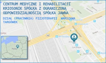 DZIAŁ (PRACOWNIA) FIZJOTERAPII - CENTRUM MEDYCZNE I REHABILITACJI KRIOSONIK SPÓŁKA Z OGRANICZONĄ ODPOWIEDZIALNOŚCIĄ SPÓŁKA KOMANDYTOWA - PIOTRA WYSOCKIEGO 51,  WARSZAWA TARGÓWEK