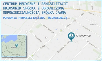 PORADNIA REHABILITACYJNA - CENTRUM MEDYCZNE I REHABILITACJI KRIOSONIK SPÓŁKA Z OGRANICZONĄ ODPOWIEDZIALNOŚCIĄ SPÓŁKA KOMANDYTOWA - KOŚCIUSZKI 5,  MICHAŁOWICE