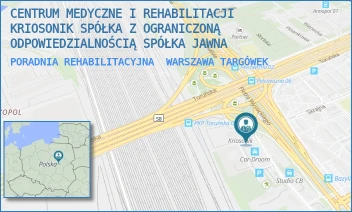 PORADNIA REHABILITACYJNA - CENTRUM MEDYCZNE I REHABILITACJI KRIOSONIK SPÓŁKA Z OGRANICZONĄ ODPOWIEDZIALNOŚCIĄ SPÓŁKA KOMANDYTOWA - PIOTRA WYSOCKIEGO 51,  WARSZAWA TARGÓWEK