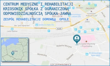 ZESPÓŁ REHABILITACJI DOMOWEJ - CENTRUM MEDYCZNE I REHABILITACJI KRIOSONIK SPÓŁKA Z OGRANICZONĄ ODPOWIEDZIALNOŚCIĄ SPÓŁKA KOMANDYTOWA - UL. WALEREGO WRÓBLEWSKIEGO 46,  OPOLE
