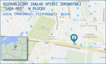 DZIAŁ (PRACOWNIA) FIZJOTERAPII - NIEPUBLICZNY ZAKŁAD OPIEKI ZDROWOTNEJ "SABA-MED"  W PŁOCKU - KOBYLIŃSKIEGO 14,  PŁOCK