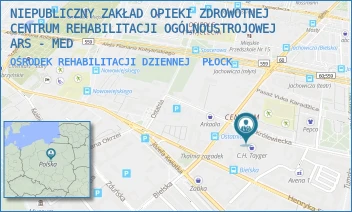 OŚRODEK REHABILITACJI DZIENNEJ - NIEPUBLICZNY ZAKŁAD OPIEKI ZDROWOTNEJ CENTRUM REHABILITACJI OGÓLNOUSTROJOWEJ ARS - MED - KRÓLEWIECKA 2/P-25,  PŁOCK