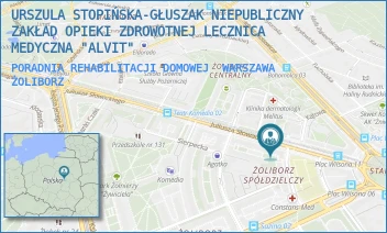 PORADNIA REHABILITACJI DOMOWEJ - URSZULA STOPIŃSKA-GŁUSZAK NIEPUBLICZNY ZAKŁAD OPIEKI ZDROWOTNEJ LECZNICA MEDYCZNA "ALVIT" - SŁOWACKIEGO 5/13,  WARSZAWA ŻOLIBORZ
