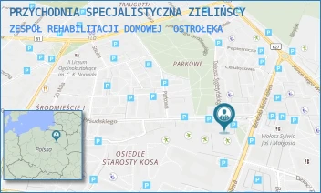 ZESPÓŁ REHABILITACJI DOMOWEJ - PRZYCHODNIA SPECJALISTYCZNA ZIELIŃSCY - MARSZ. JÓZEFA PIŁSUDSKIEGO 40,  OSTROŁĘKA
