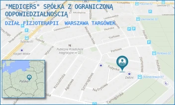 DZIAŁ FIZJOTERAPII - "MEDICERS" SPÓŁKA Z OGRANICZONĄ ODPOWIEDZIALNOŚCIĄ - TUŻYCKA 31,  WARSZAWA TARGÓWEK