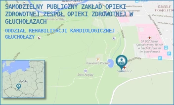 ODDZIAŁ REHABILITACJI KARDIOLOGICZNEJ - SAMODZIELNY PUBLICZNY ZAKŁAD OPIEKI ZDROWOTNEJ ZESPÓŁ OPIEKI ZDROWOTNEJ W GŁUCHOŁAZACH - UL. LOMPY 2,  GŁUCHOŁAZY