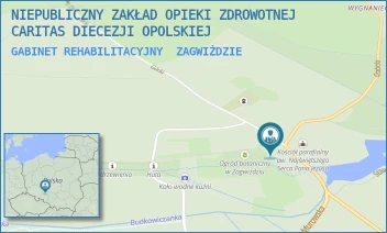 GABINET REHABILITACYJNY - NIEPUBLICZNY ZAKŁAD OPIEKI ZDROWOTNEJ CARITAS DIECEZJI OPOLSKIEJ - UL. GÓRKI 2,  ZAGWIŻDZIE