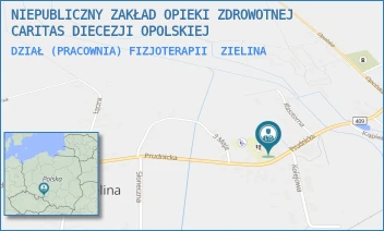 DZIAŁ (PRACOWNIA) FIZJOTERAPII - NIEPUBLICZNY ZAKŁAD OPIEKI ZDROWOTNEJ CARITAS DIECEZJI OPOLSKIEJ - UL. PRUDNICKA 6,  ZIELINA