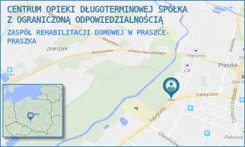 ZASPÓŁ REHABILITACJI DOMOWEJ W PRASZCE - CENTRUM OPIEKI DŁUGOTERMINOWEJ SPÓŁKA Z OGRANICZONĄ ODPOWIEDZIALNOŚCIĄ - UL. FABRYCZNA 14A,  PRASZKA