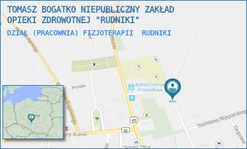 DZIAŁ (PRACOWNIA) FIZJOTERAPII - TOMASZ BOGATKO NIEPUBLICZNY ZAKŁAD OPIEKI ZDROWOTNEJ "RUDNIKI" - UL. ŻEROMSKIEGO 1,  RUDNIKI