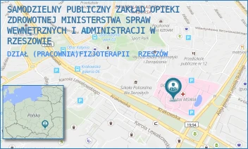 DZIAŁ (PRACOWNIA)FIZJOTERAPII - SAMODZIELNY PUBLICZNY ZAKŁAD OPIEKI ZDROWOTNEJ MINISTERSTWA SPRAW WEWNĘTRZNYCH I ADMINISTRACJI W RZESZOWIE - UL. KRAKOWSKA 16,  RZESZÓW