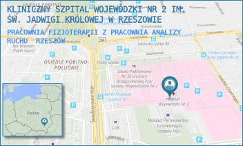 PRACOWNIA FIZJOTERAPII Z PRACOWNIA ANALIZY RUCHU - KLINICZNY SZPITAL WOJEWÓDZKI NR 2 IM. ŚW. JADWIGI KRÓLOWEJ W RZESZOWIE - UL. LWOWSKA 60,  RZESZÓW