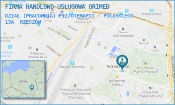 DZIAŁ (PRACOWNIA) FIZJOTERAPII - PUŁASKIEGO 13A - FIRMA HANDLOWO-USŁUGOWA ORIMED - UL. KAZIMIERZA PUŁASKIEGO 13A,  RZESZÓW