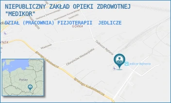 DZIAŁ (PRACOWNIA) FIZJOTERAPII - NIEPUBLICZNY ZAKŁAD OPIEKI ZDROWOTNEJ "MEDIKOR" - UL. TADEUSZA REJTANA 38 B,  JEDLICZE