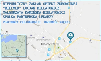 PRACOWNIA FIZJOTERAPII - NIEPUBLICZNY ZAKŁAD OPIEKI ZDROWOTNEJ "BIELMED" LUCJAN BIELATOWICZ, MAŁGORZATA KAMIŃSKA-BIELATOWICZ  - SPÓŁKA PARTNERSKA LEKARZY - UL. ARMII KRAJOWEJ 5,  RADOMYŚL WIELKI