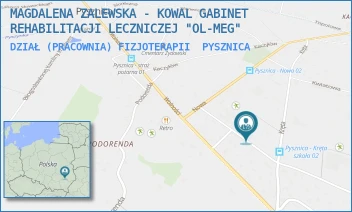 DZIAŁ (PRACOWNIA) FIZJOTERAPII - MAGDALENA ZALEWSKA - KOWAL GABINET REHABILITACJI LECZNICZEJ "OL-MEG" - UL. WOLNOŚCI 320,  PYSZNICA