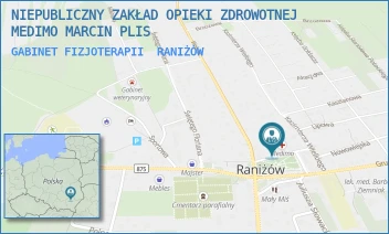 GABINET FIZJOTERAPII - NIEPUBLICZNY ZAKŁAD OPIEKI ZDROWOTNEJ MEDIMO MARCIN PLIS - RYNEK 3A,  RANIŻÓW