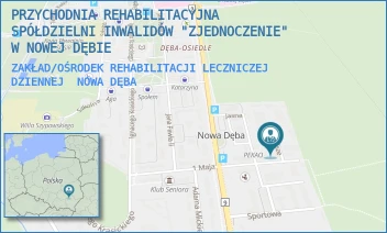 ZAKŁAD/OŚRODEK REHABILITACJI LECZNICZEJ DZIENNEJ - PRZYCHODNIA REHABILITACYJNA SPÓŁDZIELNI INWALIDÓW "ZJEDNOCZENIE" W NOWEJ DĘBIE - UL. JULIUSZA SŁOWACKIEGO 1A,  NOWA DĘBA