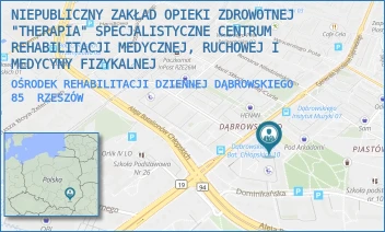OŚRODEK REHABILITACJI DZIENNEJ DĄBROWSKIEGO 85 - NIEPUBLICZNY ZAKŁAD OPIEKI ZDROWOTNEJ "THERAPIA" SPECJALISTYCZNE CENTRUM REHABILITACJI MEDYCZNEJ, RUCHOWEJ I MEDYCYNY FIZYKALNEJ - UL. JAROSŁAWA DĄBROWSKIEGO 85,  RZESZÓW
