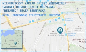 DZIAŁ (PRACOWNIA) FIZJOTERAPII - NIEPUBLICZNY ZAKŁAD OPIEKI ZDROWOTNEJ GABINET REHABILITACJI MEDYCZNEJ "BETAMED" BEATA BEDNARSKA - UL. OFIAR KATYNIA 15,  RZESZÓW