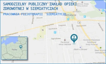 PRACOWNIA FIZJOTERAPII - SAMODZIELNY PUBLICZNY ZAKŁAD OPIEKI ZDROWOTNEJ W SIEMIATYCZACH - PAŁACOWA 16,  SIEMIATYCZE