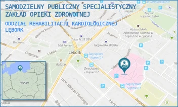 ODDZIAŁ REHABILITACJI KARDIOLOGICZNEJ - SAMODZIELNY PUBLICZNY SPECJALISTYCZNY ZAKŁAD OPIEKI ZDROWOTNEJ - UL. JULIANA WĘGRZYNOWICZA 13,  LĘBORK
