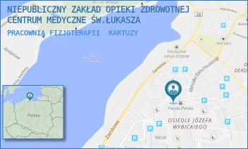 PRACOWNIA FIZJOTERAPII - NIEPUBLICZNY ZAKŁAD OPIEKI ZDROWOTNEJ CENTRUM MEDYCZNE ŚW.ŁUKASZA - OS. GEN. JÓZEFA WYBICKIEGO 3A,  KARTUZY