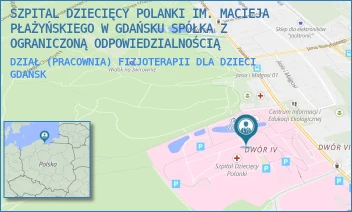 DZIAŁ (PRACOWNIA) FIZJOTERAPII DLA DZIECI - SZPITAL DZIECIĘCY POLANKI IM. MACIEJA PŁAŻYŃSKIEGO W GDAŃSKU SPÓŁKA Z OGRANICZONĄ ODPOWIEDZIALNOŚCIĄ - UL. POLANKI 119,  GDAŃSK