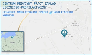 LEKARSKA AMBULATORYJNA OPIEKA REHABILITACYJNA - CENTRUM MEDYCYNY PRACY ZAKŁAD LECZNICZO-PROFILAKTYCZNY - LOTNICZA  1,  KWIDZYN