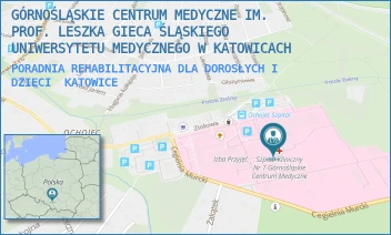 PORADNIA REHABILITACYJNA DLA DOROSŁYCH I DZIECI - GÓRNOŚLĄSKIE CENTRUM MEDYCZNE IM. PROF. LESZKA GIECA ŚLĄSKIEGO UNIWERSYTETU MEDYCZNEGO W KATOWICACH - UL. ZIOŁOWA 45-47,  KATOWICE
