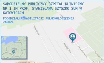 PODODZIAŁ REHABILITACJI PULMONOLOGICZNEJ - SAMODZIELNY PUBLICZNY SZPITAL KLINICZNY NR 1 IM PROF. STANISŁAWA SZYSZKO SUM W KATOWICACH - KOZIOŁKA 1,  ZABRZE