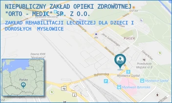 ZAKŁAD REHABILITACJI LECZNICZEJ DLA DZIECI I DOROSŁYCH - NIEPUBLICZNY ZAKŁAD OPIEKI ZDROWOTNEJ "ORTO - MEDIC" SP. Z O.O. - UL. ŚWIERCZYNY 1,  MYSŁOWICE