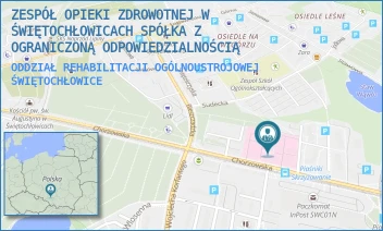 ODDZIAŁ REHABILITACJI OGÓLNOUSTROJOWEJ - ZESPÓŁ OPIEKI ZDROWOTNEJ W ŚWIĘTOCHŁOWICACH SPÓŁKA Z OGRANICZONĄ ODPOWIEDZIALNOŚCIĄ W RESTRUKTURYZACJI - UL. CHORZOWSKA 36,  ŚWIĘTOCHŁOWICE