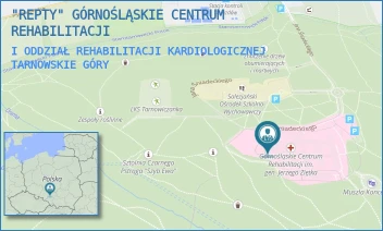 I ODDZIAŁ REHABILITACJI KARDIOLOGICZNEJ - "REPTY" GÓRNOŚLĄSKIE CENTRUM REHABILITACJI - UL. ŚNIADECKIEGO 1,  TARNOWSKIE GÓRY
