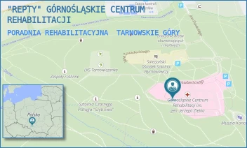 PORADNIA REHABILITACYJNA - "REPTY" GÓRNOŚLĄSKIE CENTRUM REHABILITACJI - UL. ŚNIADECKIEGO 1,  TARNOWSKIE GÓRY