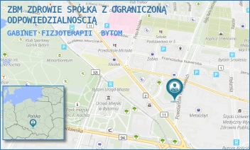 GABINET FIZJOTERAPII - ZBM ZDROWIE SPÓŁKA Z OGRANICZONĄ ODPOWIEDZIALNOŚCIĄ - UL. POWSTAŃCÓW WARSZAWSKICH 64B/1,  BYTOM