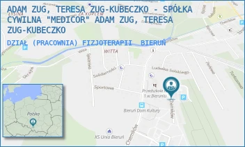 DZIAŁ (PRACOWNIA) FIZJOTERAPII - ADAM ZUG, TERESA ZUG-KUBECZKO - SPÓŁKA CYWILNA "MEDICOR" ADAM ZUG, TERESA ZUG-KUBECZKO - UL. CHEMIKÓW 37,  BIERUŃ