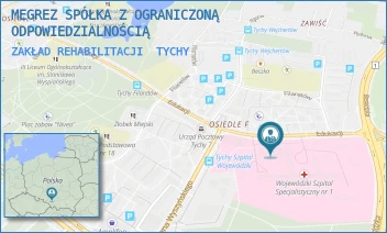 ZAKŁAD REHABILITACJI - MEGREZ SPÓŁKA Z OGRANICZONĄ ODPOWIEDZIALNOŚCIĄ - UL. EDUKACJI 102,  TYCHY