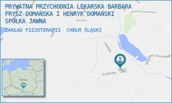 ZAKŁAD FIZJOTERAPII - PRYWATNA PRZYCHODNIA LEKARSKA BARBARA FRYSZ-DOMAŃSKA I HENRYK DOMAŃSKI SPÓŁKA JAWNA - UL. IMIELIŃSKA 189,  CHEŁM ŚLĄSKI