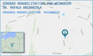 PORADNIA REHABILITACYJNA - OŚRODEK REHABILITACYJNY POD WEZWANIEM ŚWIĘTEGO RAFAŁA ARCHANIOŁA W RUSINOWICACH - UL. ZIELONA 23,  RUSINOWICE