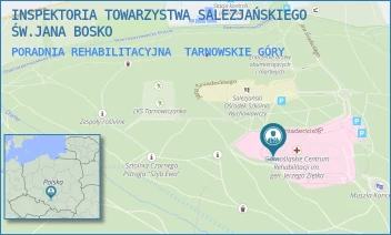 PORADNIA REHABILITACYJNA - INSPEKTORIA TOWARZYSTWA SALEZJAŃSKIEGO ŚW.JANA BOSKO - UL. JANA ŚNIADECKIEGO 1,  TARNOWSKIE GÓRY