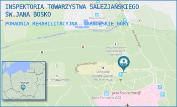 PORADNIA REHABILITACYJNA - INSPEKTORIA TOWARZYSTWA SALEZJAŃSKIEGO ŚW.JANA BOSKO - UL. ŚW. JANA BOSKO 1,  TARNOWSKIE GÓRY